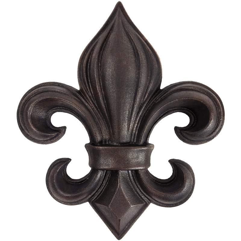 Lulu Decor, Cast Iron 14" Fleur De Lis Decoration Plaque