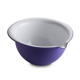 Omada Design Rührschüssel 2 L, Schüssel 25x23,5x13 cm aus Polypropylen und integrierten antimikrobiellen Mitteln eliminiert Bakterien und Pilze. Made in Italy, Linea Sanaliving, Weiß Viola