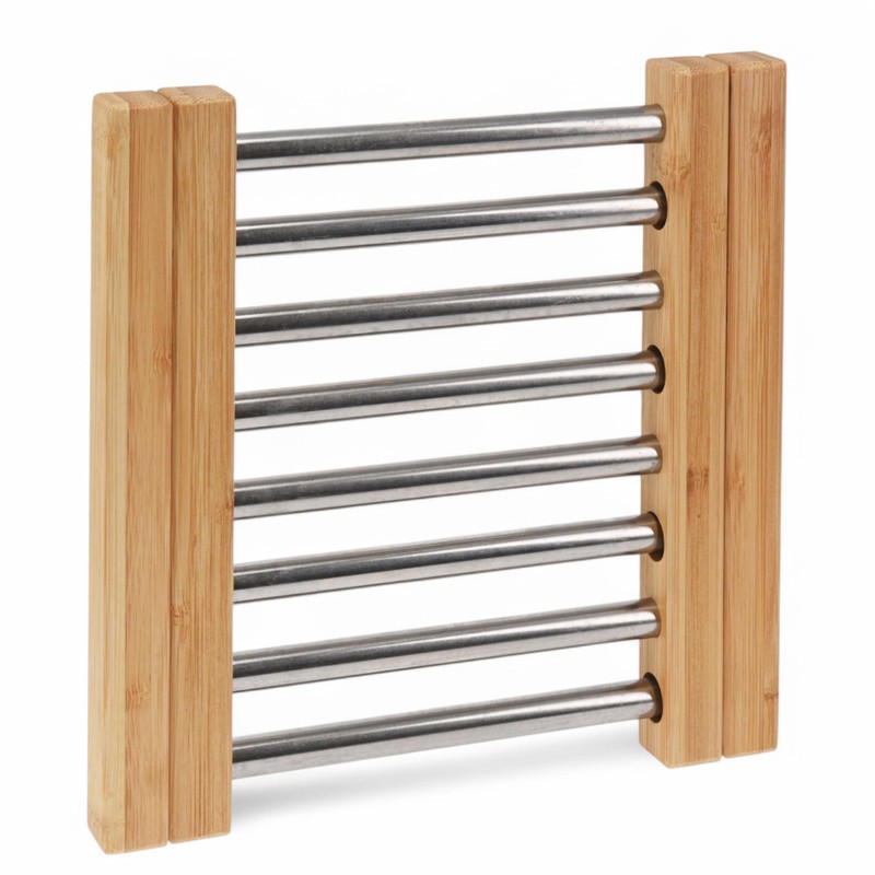 MIK funshopping Organic Bamboo Trivet for Kitchen, Dining Table, Garden
