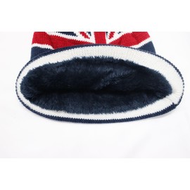 Miss Wow Winter Hats Souvenirs Union Jack Hat Warm Hat Thermal Knitted Men Women Unisex REd Blue