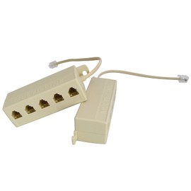 Longdex Five-Way Phone Splitter 2PCS RJ11 6P4C Telephone Line 1 Male to 5 Female Modular T Adapters Jacks