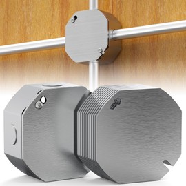 12Pcs Octagon Electrical Box Cover Plates, Junction Box Cover, Electric Box Cover Plate, Metal Electrical Box Cover, Galvanized Flat Blank Electric Box Cover for 4 Inch Octagonal/Square Electrical Box