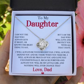 Larvincy To My Daughter Necklace From Dad With Heartfelt Message & Elegant Box - Valentines, Mother's Day Gifts For Daughter From Father, Jewelry Gift From Daddy On Birthday, Graduation & More