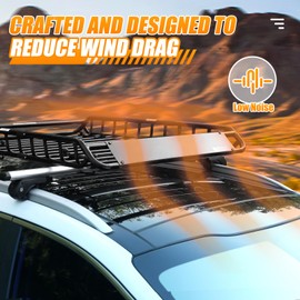 MaxxHaul 70115 46" x 36" x 4-1/2" Roof Rack Rooftop Cargo Carrier Steel Basket, Car Top Luggage Holder for SUV and Pick Up Trucks - 150 lb. Capacity, Black