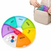 7 Day Pill Box Organiser Round Compact Travel Pill Box,