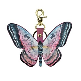 Anuschka Women’s Hand Painted Genuine Leather Bag Charm - Butterfly Melody