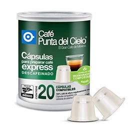 Café Punta del Cielo Capsulas Café Espress Descafeinado, 20 Capsulas