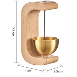 Wooden C Shaped Wind Chime，Suction Door Type Solid Wooden Wind Chime, Shopkeepers Bell for Door Opening, Magnetic Doorbell, Cute Decorative Doorbell for, and Restaurant (Light Color)