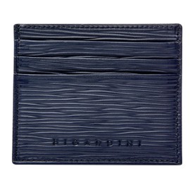Bigardini Slim Minimalist Leather Card Wallet For Men & Women - RFID Blocking Leather Card Holder Wallets, Epi Navy, Minimalist