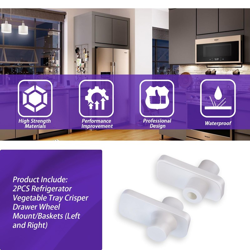 MCR620965 Refrigerator Vegetable Tray Crisper Drawer Wheel Mount Compatible With