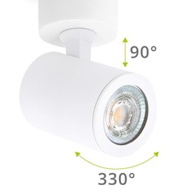 linovum TENJO Ceiling Spotlight Wall Spotlight Swivelling White Round with GU10 LED 2 W Warm White - 230 V Spotlight Indoor Ceiling Wall Rotatable