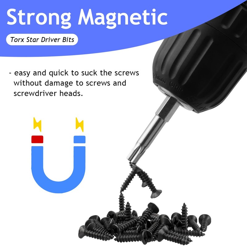 FyMosem 14Pcs Torx Star Head Screwdriver Bits T10-T40 Security Tamper