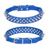 Pimaodog Spiked Studded Dog Collar, Adjustable Soft Leather Puppy Collar