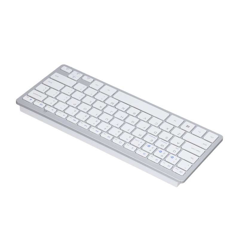 Bluetooth Keyboard Tablet PC Ultra Slim Portable 78 Keys White