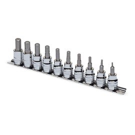 Eastwood 10 Piece 3/8in Drive Metric Hex Bit Set Chrome Vanadium S2 Tool Steel Design