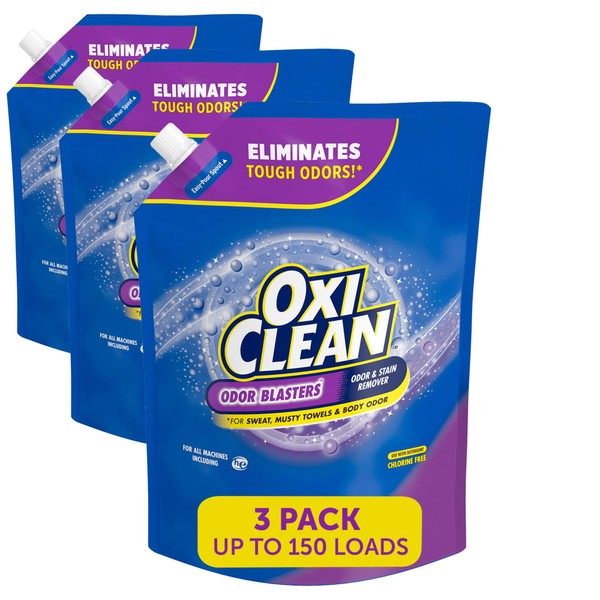 OxiClean Odor Blasters Odor and Stain Remover Laundry Booster Liquid, 50 fl oz 3-Pack
