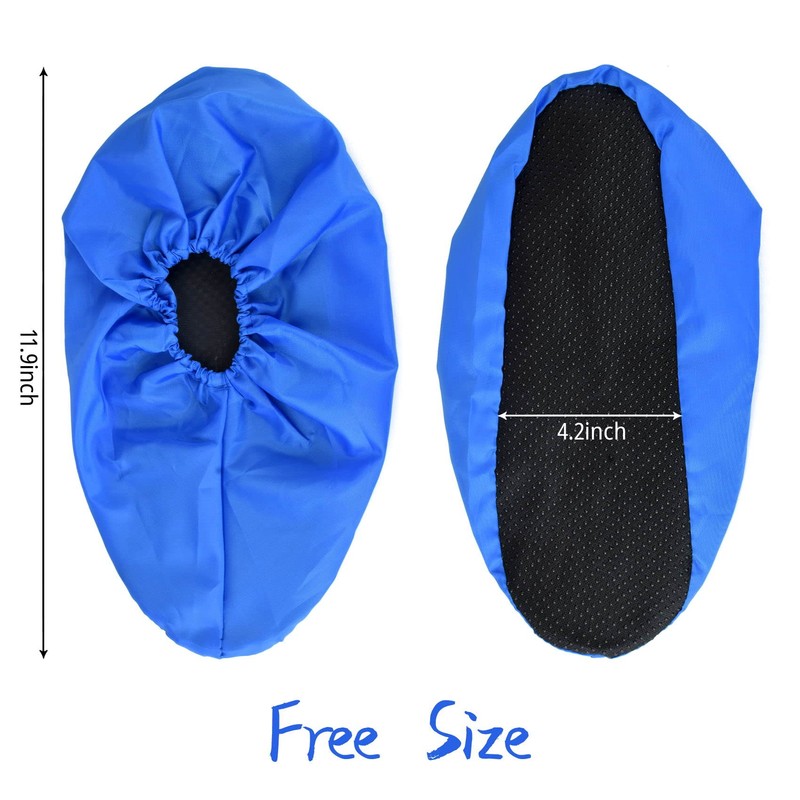 MELTU 2 Pairs Reusable Shoe Covers, Non-Slip Washable Overshoes, Waterproof