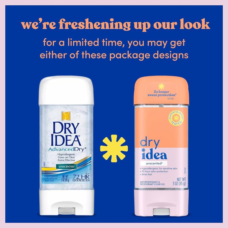 Dry Idea Anti-perspirant Deodorant Clear Gel, Unscented - 3 Oz