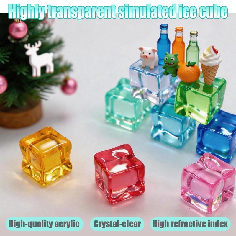 Transparent Acrylic Imitation Ice Cube Decoration, Table Vase Filler, DIY