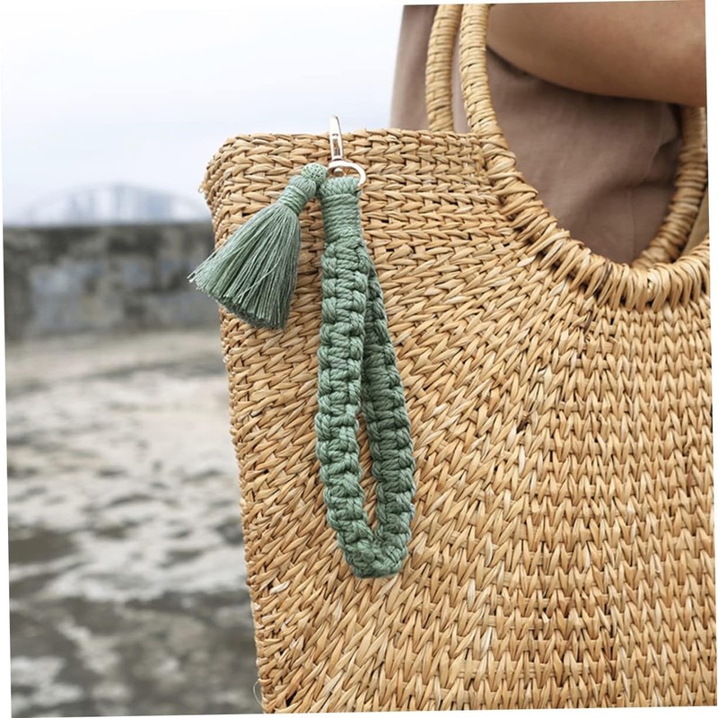 Llaveros De Macramé Para Mujer Pulsera De Muñeca Con Accesorio