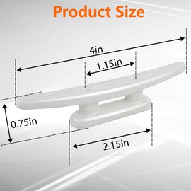 White Nylon Boat Cleat 4 inch, Dock Cleat With Hardware 4 Pack,Boat Dock Cleats Nylon Cleat for Kayak Rope Cleat Used for Docking Boats,Small Vessels,Canoe,Mooring,Maritime Decor,Dock Tie Down Cleats