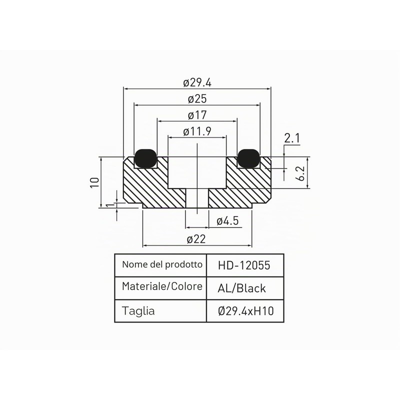Dynavox piedini in alluminio midi, set di 4 unità, con