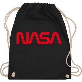 Shirtracer - Nerd gifts - Nasa Worm motif - gym bag and fabric bag made of cotton, 2 Black, Einheitsgröße