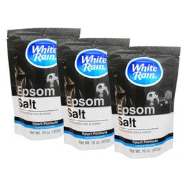 White Rain Sport Formula Epsom Salt for Aches & Soreness, 16 oz, Calming & Rejuvenating (Pack of 3)