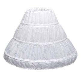 Comioke Crinoline Girls Petticoat 3 Hoop Earrings Kids Crinoline Underskirt Half Briefs for Princess Dress White