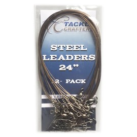 TACKLE CRAFTERS 24" Stainless Steel Wire Leaders Fishing Tackle Gear and Accessories - 12 Pack