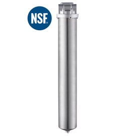 Amwater NSF/ANSI 42 Certification Stainless Steel Filter Housing for 20" Filter Cartridge, 1" NPT Water Filter Housing for Whole House Water Purification of Stainless Steel 304