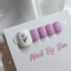 [Handmade Nail Tips] Purple Tulip Paddy Nail Possible - Long