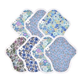 Cloth Napkins NO 4 Organic Cotton 7 Piece Set v14 gr Dark Blue Adult Elegant Dark Blue Pattern