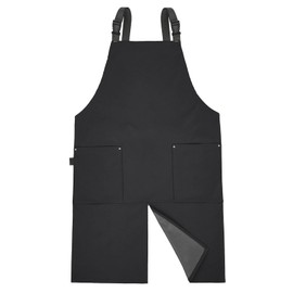 Surblue Pottery Aprons Split Leg Aprons with Pockets Adjustable Straps Waterresistant Split Apron for Women Men DIY Ceramic Pottery Art, Black