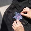3pcs Denim Star Iron on Patches, 2.55in, Purple