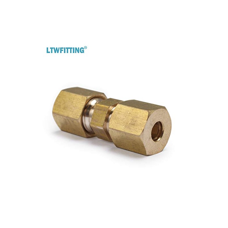 LTWFITTING 3/16-Inch OD Compression Union,Brass Compression Fitting(Pack of 30)