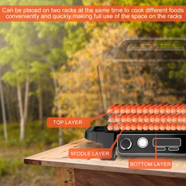 PEUTIER Grill Rack for Ninja Woodfire, Stainless Steel Roast Rack Set Barbecue Cooking Stand for Ninja Woodfire Outdoor Grill & Smoker BBQ Camping Picnic Grill Accessories