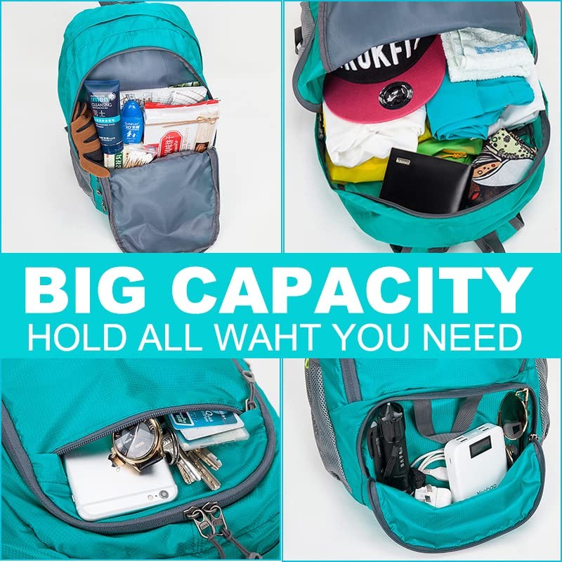Frafuo 25L Lightweight Portable Foldable Backpack Waterproof Backpack Folding Bag