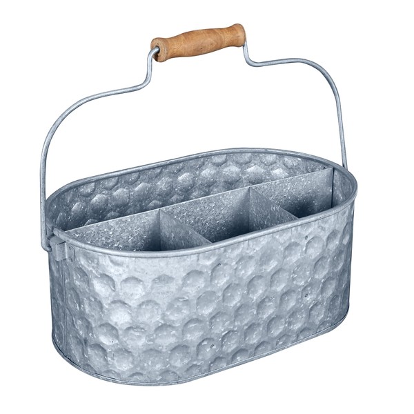 Cutlery Caddy,Flatware caddy,Galvanized Utensil caddy,Utensil Caddy,Tin ware décor,Utensils caddy,Picnic utensil