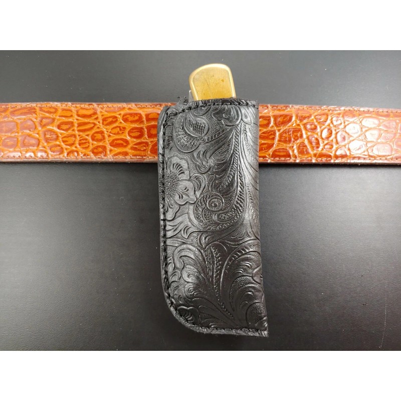 Buck Knives DRAGONBACKBONE FAUX FLORAL TOOLED leather buck 110 knife