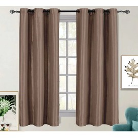 Royal Tradition Blackout Curtain 42 x 63 Inch, Mocha Single Panel/Thermal Insulated Room Darkening Bedroom Curtain