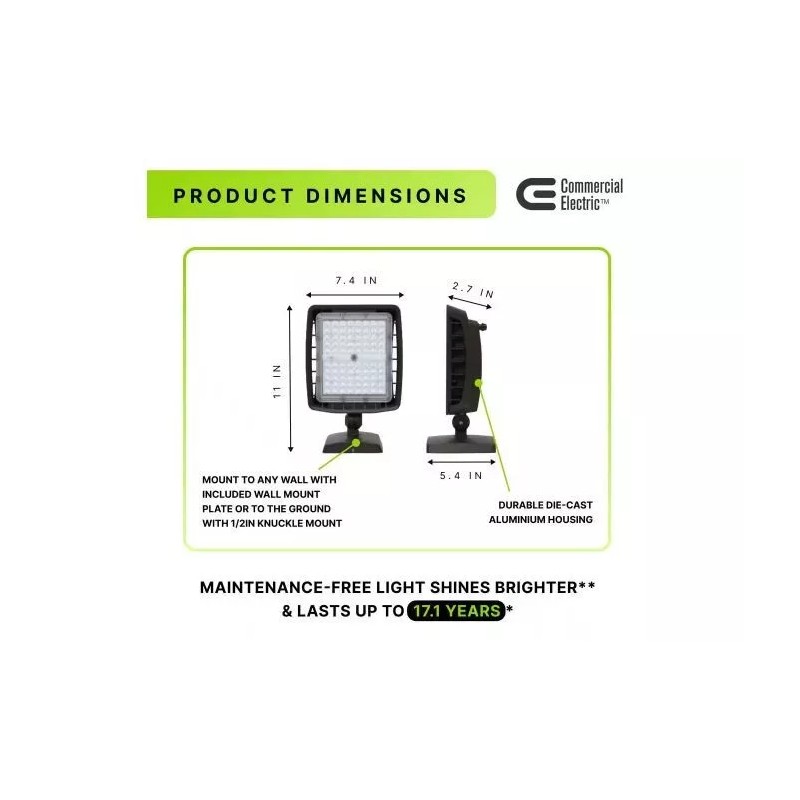 Commercial Electric 8500 Lumens LED Area Light - Dusk to