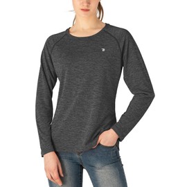 TBMPOY Women's UPF 50+ Sun Protection Long Sleeve Shirts SPF Lightweight Hiking Running Fishing Outdoor Tops Dark Grey L