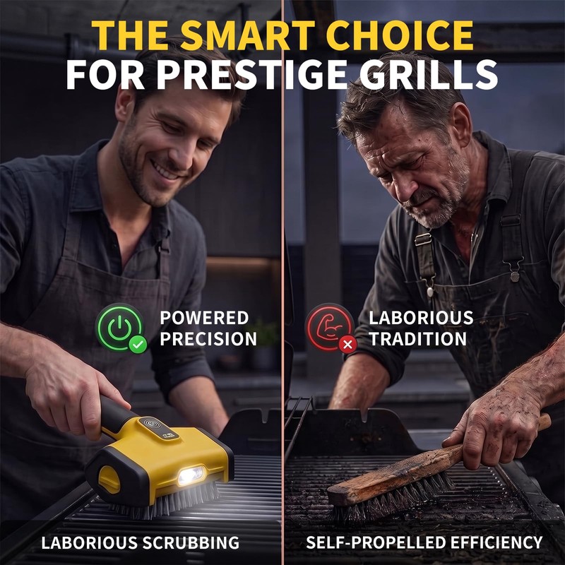 Electric Grill Brush - Cordless Rechargeable Electric Grill Cleaner with