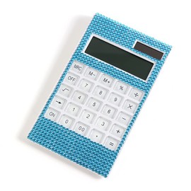Folyba Rhinestone Calculator Crystal Dazzling Calculator 12 Digit Large LCD Display Solar and Battery Power Standard Desktop Calculator Bling Calculator for Women and Girls (Blue)