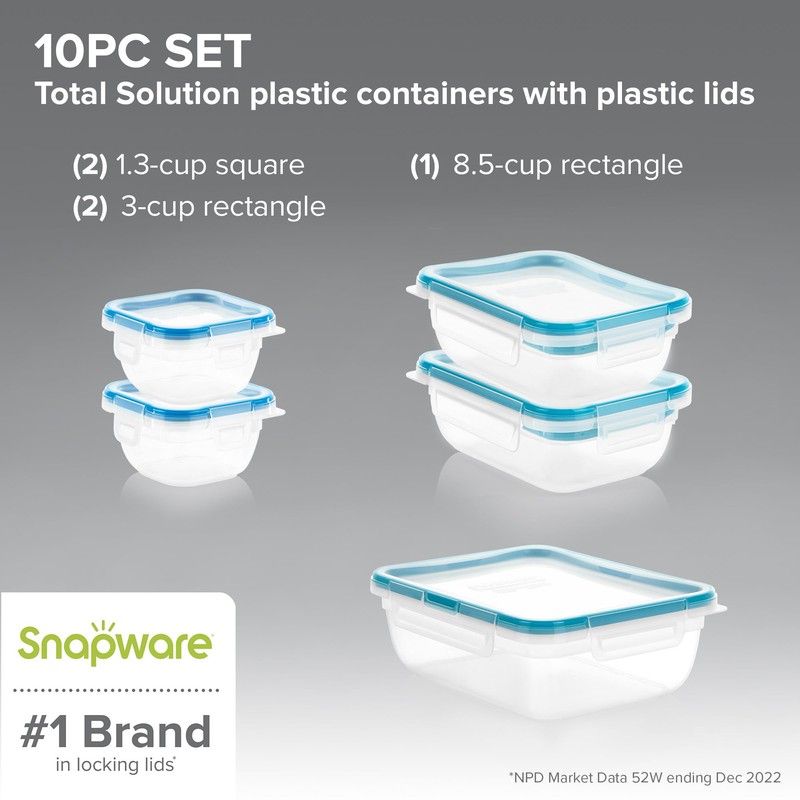 Snapware Total Solution 5-Pack (Mixed Sizes) Plastic Food Storage Containers