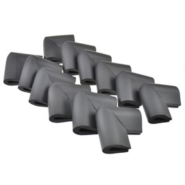 FiveSeasonStuff Table Corner Protectors for Kids | Baby Proofing and Child Safety with Peace of Mind | (Black) 12pcs Foam Guard Kit (for Glass Table U-Shape Double-Sided (Thickness: 5-8mm)