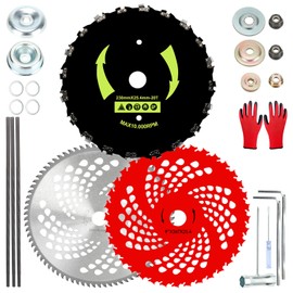 EOPOAYI Carbide Tip Brush Cutter Trimmer Blades Attachment Adapter Kit Compatible with 2 & 4 Cycle Weedeater Gas Powered Straight String Trimmers Weed Eater Wacker Grass Edger Replacement Parts