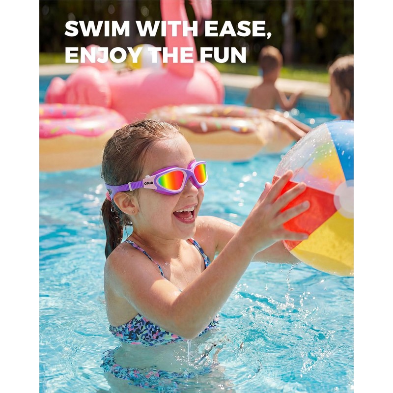 OMID Kids Swim Goggles, P2mini Lite Clear Lens Goggles for