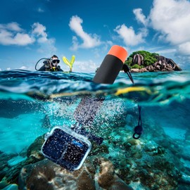 HSU Wasserdichter Einbeinstativ Schwimmender Handgriff für Go Pro Hero 12/11/10/9/8/7/6/5/4/3 Session, DJI Osmo und andere Action-Kameras